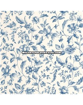 bls107506110 papel pintado blue shades caselio flores topo azul tejido no tejido super lavable