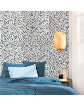 bls107506110 papel pintado blue shades caselio flores topo azul tejido no tejido super lavable