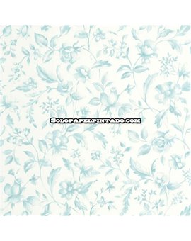 bls107506000 papel pintado blue shades caselio flores blanco roto verde tejido no tejido super lavable