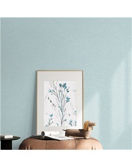 Ref.NATU-006 estancia decorada con liso lino en Verde, natura