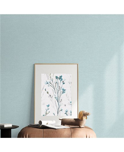 Ref.NATU-006 estancia decorada con liso lino en Verde, natura