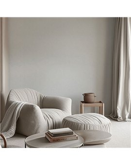 Ref.NATU-031 ambiente real de rayado seda natura, en Gris