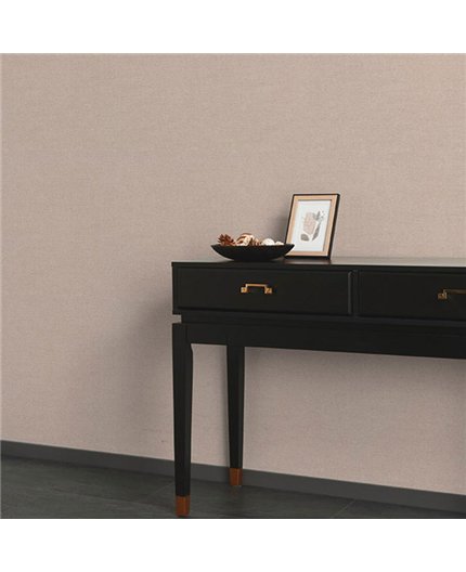 Ref.NATU-070 ambiente real de liso lino natura, sobre fondo Beige en tonos Salmón