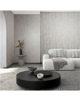 Ref.SILE-017 ambiente con silence arcos lineales Gris y Nacarado sobre fondo Gris