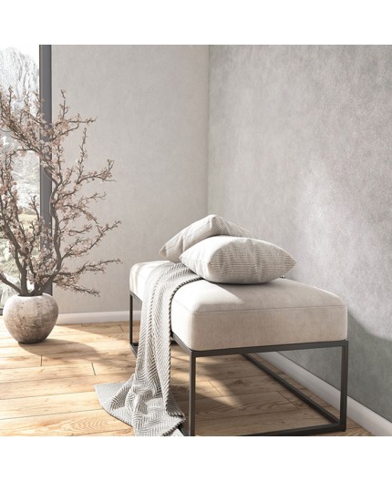 Ref.SILE-020 ambiente con silence estuco cemento en tono Gris