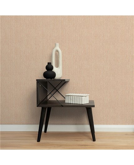 Ref.NATU-003 ambiente con natura rayado seda Beige sobre fondo Caldera