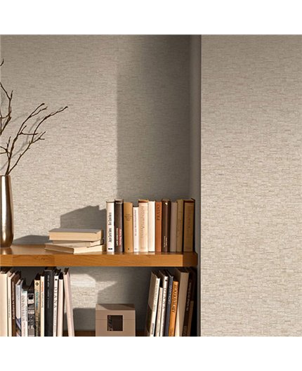 Ref.NATU-008 ambiente real de mosaico teselas natura, sobre fondo Beige en tonos Marrón y Dorado