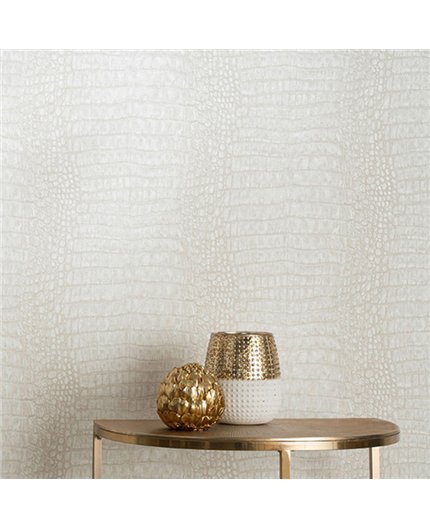 Ref.NATU-014 estancia decorada con piel cocodrilo en Beige, natura