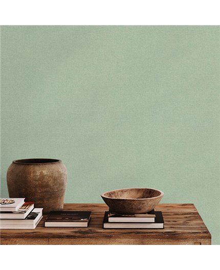 Ref.NATU-030 ambiente con natura liso lino en Verde