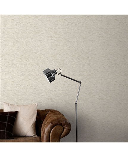 Ref.NATU-046 ambiente real de mosaico teselas natura, sobre fondo Beige en tonos Beige y Brillos