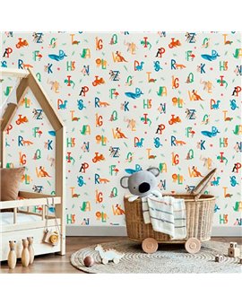 Ref.MG6110 ambiente con magic abecedario animales Multicolor sobre fondo Beige