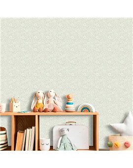 Ref.MG8814 foto de ambiente floral menudo magic fondo Verde con Blanco Roto
