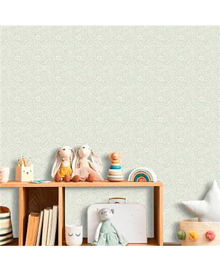 Ref.MG8814 foto de ambiente floral menudo magic fondo Verde con Blanco Roto
