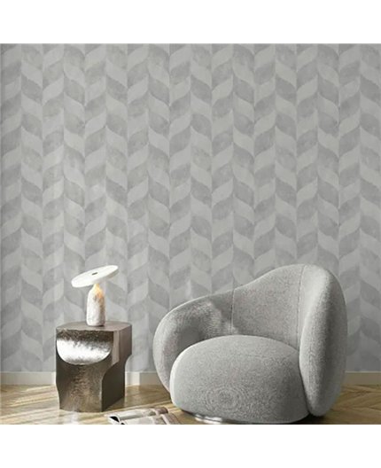 Ref.LR2409 estancia decorada con ondas geométricas Topo y fondo Gris, lirico