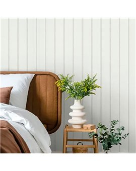 Ref.LR5708 estancia decorada con rayas finas Marrón y fondo Blanco Roto, lirico