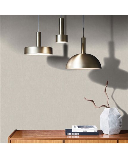 Ref.SP3329 estancia decorada con liso lino Topo y fondo Beige, supreme