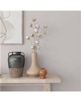 Ref.SP3963 estancia decorada con liso lino Blanco Roto y fondo Topo, supreme