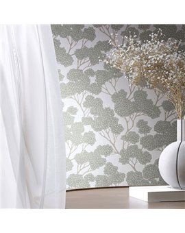 Ref.SP7039 ambiente real de árbol oriental supreme, sobre fondo Blanco Roto en tonos Verde y Marrón