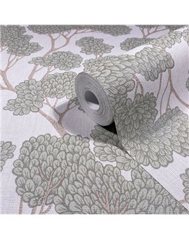 Ref.SP7039 ambiente con supreme árbol oriental Verde y Marrón sobre fondo Blanco Roto