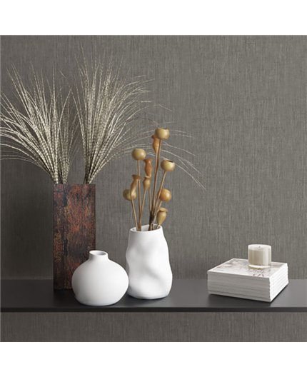 Ref.SP3330 ambiente con supreme liso lino Gris sobre fondo Topo