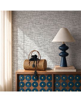 Ref.SP7033 ambiente real de efecto tweed supreme, sobre fondo Gris en tonos Blanco
