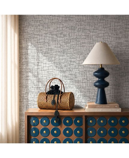 Ref.SP7033 ambiente real de efecto tweed supreme, sobre fondo Gris en tonos Blanco