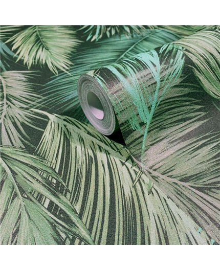 Ref.SP9053 ambiente con supreme hojas de palmera acabado Verde