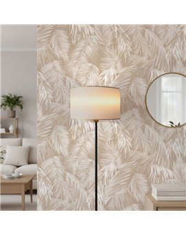 Ref.SP9055 foto de ambiente hojas de palmera supreme fondo Beige con Blanco Roto