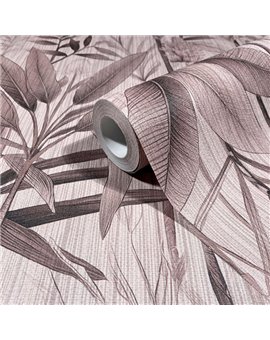Ref.SP9064 estancia decorada con selva botánica Beige y Marrón y fondo Topo, supreme
