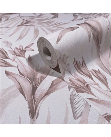 Ref.SP9052 estancia decorada con jungla acuarela Marrón y Topo y fondo Beige, supreme