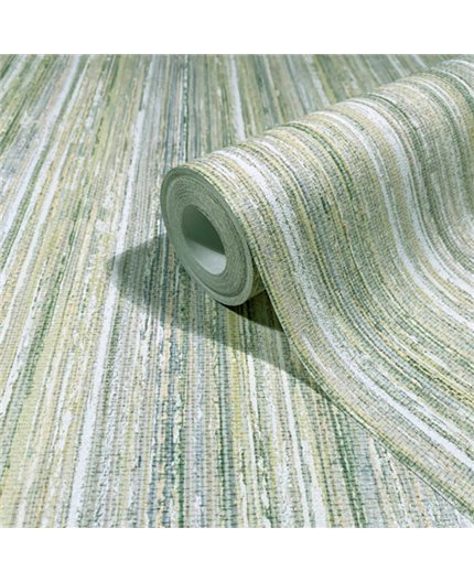 Ref.SP9049 estancia decorada con vetas verticales Gris, Beige y Blanco Roto y fondo Verde, supreme