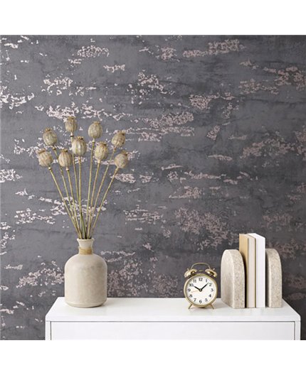 Ref.SP2573 ambiente real de estuco envejecido supreme, sobre fondo Gris en tonos Bronce