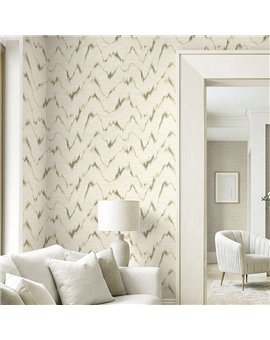 Ref.EW50408 ambiente con white accents ikat Beige, Marrón y Dorado sobre fondo Blanco Roto