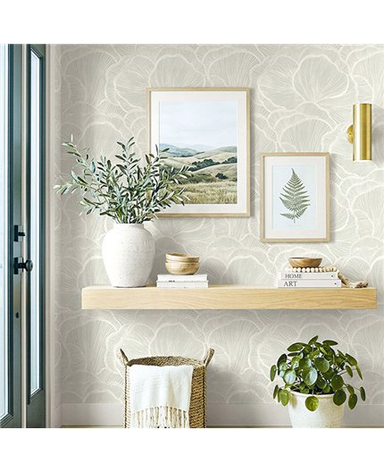 Ref.EW50308 foto de ambiente pétalos de líneas white accents fondo Gris con Blanco Roto