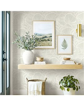 Ref.EW50308 foto de ambiente pétalos de líneas white accents fondo Gris con Blanco Roto