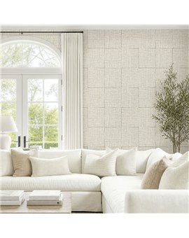 Ref.EW51118 foto de ambiente rafia en cuadros white accents fondo Topo con Gris