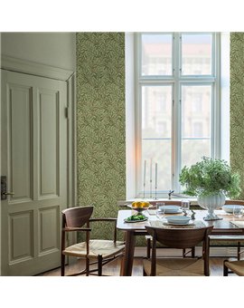 Ref.82097 ambiente con hidden treasures ramas de sauce Verde y Marrón sobre fondo Beige