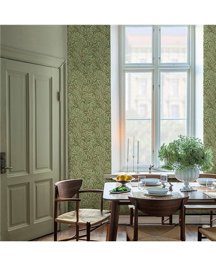 Ref.82097 ambiente con hidden treasures ramas de sauce Verde y Marrón sobre fondo Beige