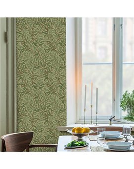 Ref.82097 foto de ambiente ramas de sauce hidden treasures fondo Beige con Verde y Marrón