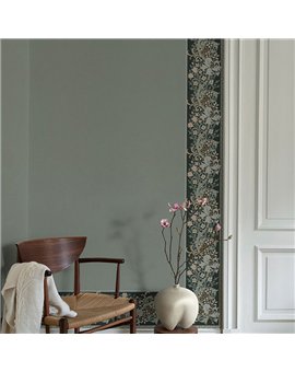 Ref.182106 foto de ambiente lirios arts & crafts hidden treasures fondo Azul con Beige, Marrón y Verde