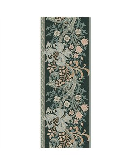 Ref.182106 estancia decorada con lirios arts & crafts Beige, Marrón y Verde y fondo Azul, hidden treasures