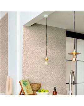 Ref.029-BOO ambiente con bamboo damasco arabesco Dorado sobre fondo Beige