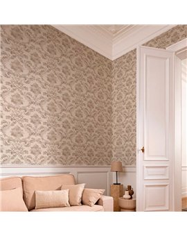 Ref.032-BOO foto de ambiente damasco bamboo fondo Topo con Beige