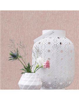 Ref.039-BOO estancia decorada con liso jaspeado Blanco Roto y Marrón y fondo Rosa, bamboo