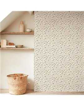 Ref.FAMI-202694724 ambiente con maison de famille florecillas trepadoras fondo Blanco Roto con Beige, Verde, Amarillo y Negro