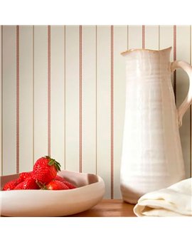 Ref.FAMI-202728201 foto de ambiente rayas finas maison de famille fondo Beige con Granate y Beige