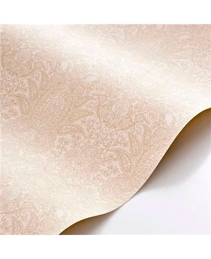 Ref.FAMI-202711200 ambiente real de damasco cachemir maison de famille, sobre fondo Beige en tonos Ocre