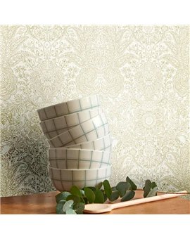 Ref.FAMI-202717084 foto de ambiente damasco cachemir maison de famille fondo Beige con Verde