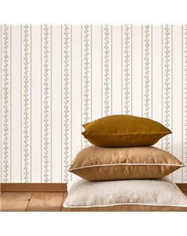 Ref.FAMI-202709233 foto de ambiente rayas florales maison de famille fondo Blanco Roto con Amarillo, Gris y Topo