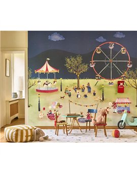 Ref.OUTT202996907NW estancia decorada con mural feria nocturna acabado Multicolor, once upon a time 3